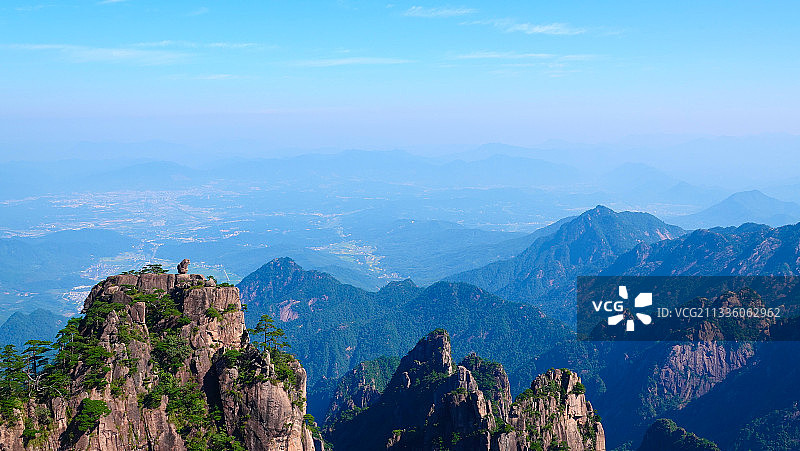 猴子观海  黄山图片素材