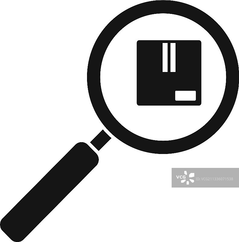 搜索未送达包裹图标（简约风格）图片素材