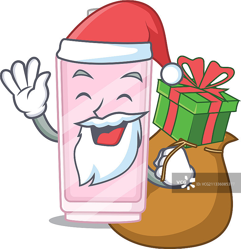 卡通设计香水圣诞老人和圣诞礼物图片素材