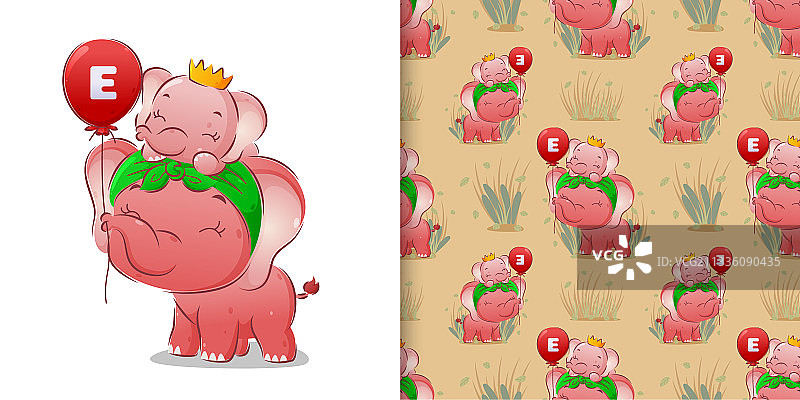 戴皇冠的小象图片素材