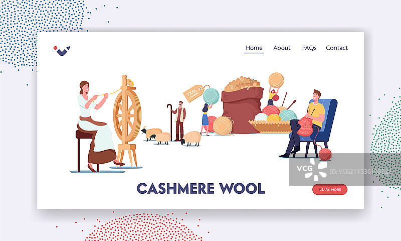 羊绒制品着陆页模板，女人图片素材