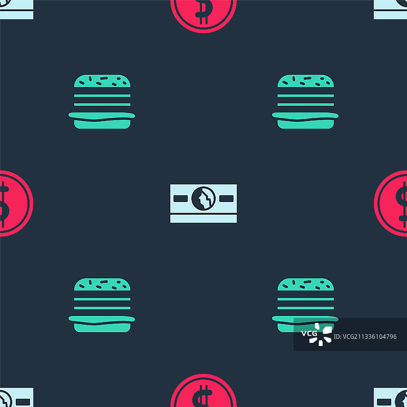 带有美元纸币堆的硬币图片素材