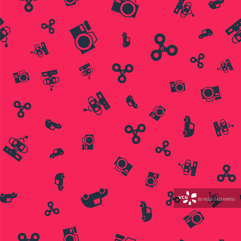 玩具套装：汽车、照相机、机器人和指尖玩具图片素材