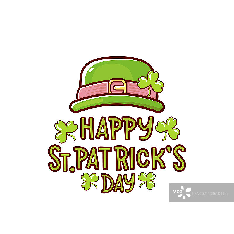 圣帕特里克节爱尔兰小精灵贺卡图片素材