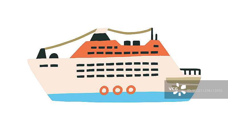 斯堪的纳维亚风格多层游轮或渡轮图片素材