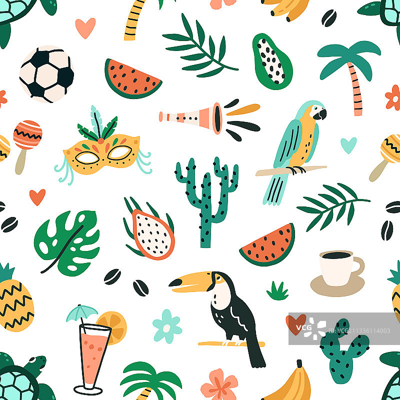 具有文化气息的巴西无缝图案图片素材