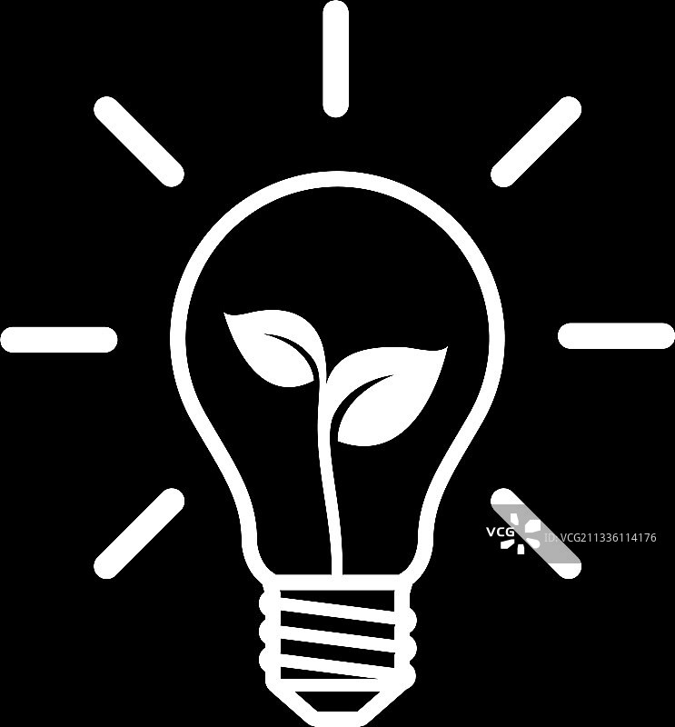 带有幼苗叶子的灯泡图片素材