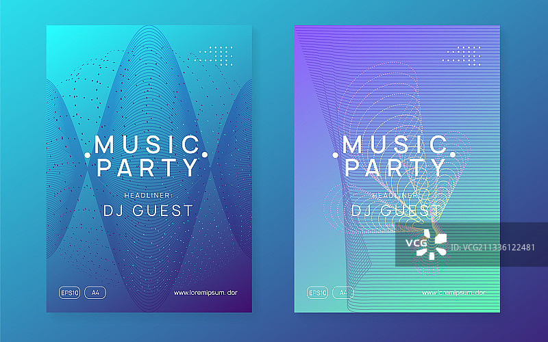 电子舞曲霓虹派对宣传单图片素材