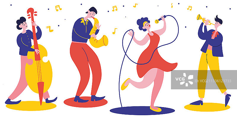 爵士乐队音乐海报（声乐器乐）图片素材