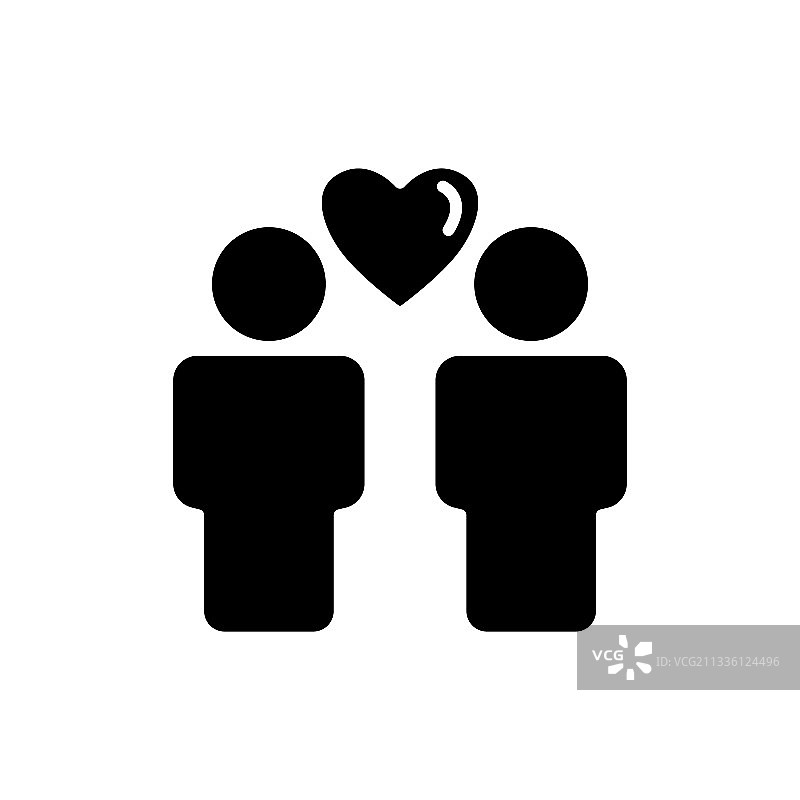 带心形图标的人物图标图片素材