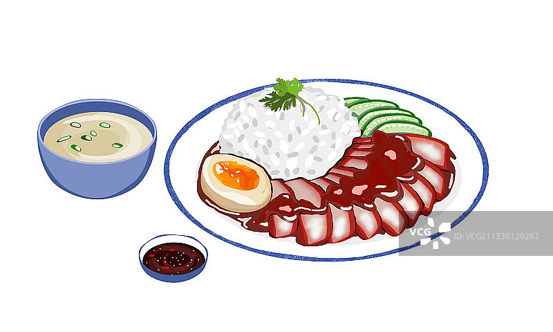 烤红烧肉米饭图片素材