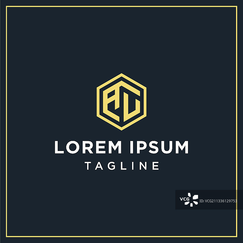 AU或IU六边形标志图片素材