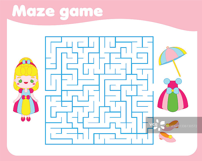帮助公主寻找礼服的迷宫拼图游戏图片素材