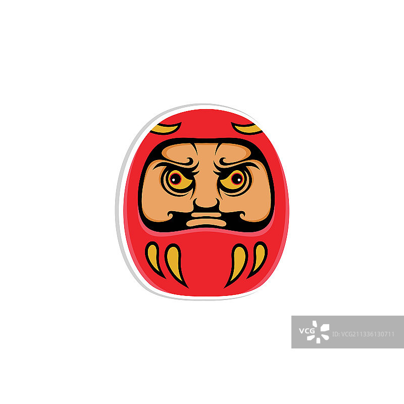 日式达摩吉祥物Logo设计图片素材