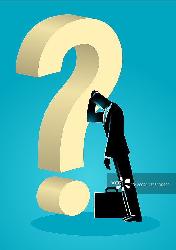 商人额头抵着巨大的图片素材