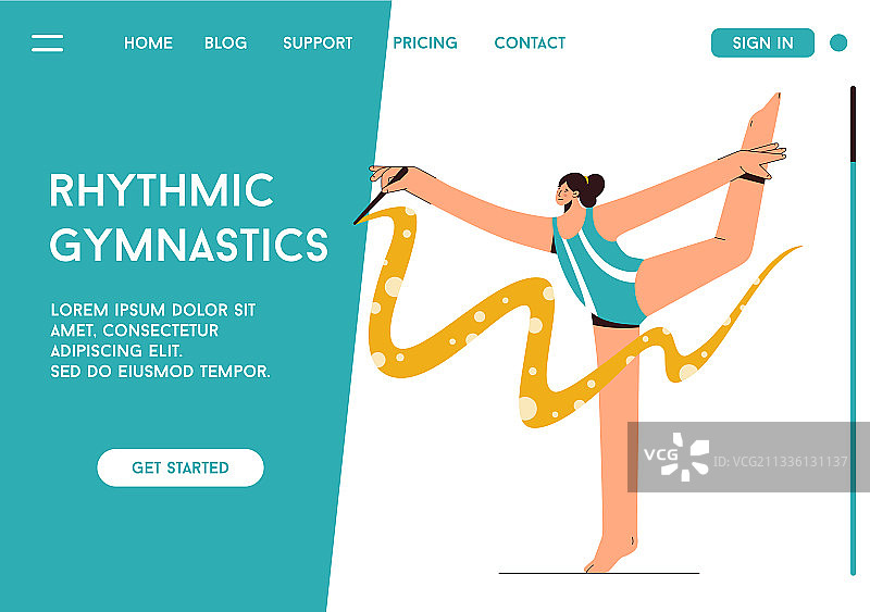 艺术体操概念着陆页图片素材