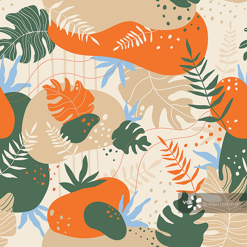 花卉抽象壁画叶子极简装饰图片素材