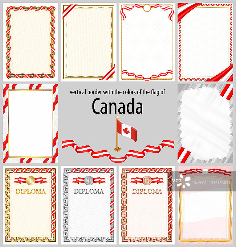 竖版加拿大国旗边框图片素材