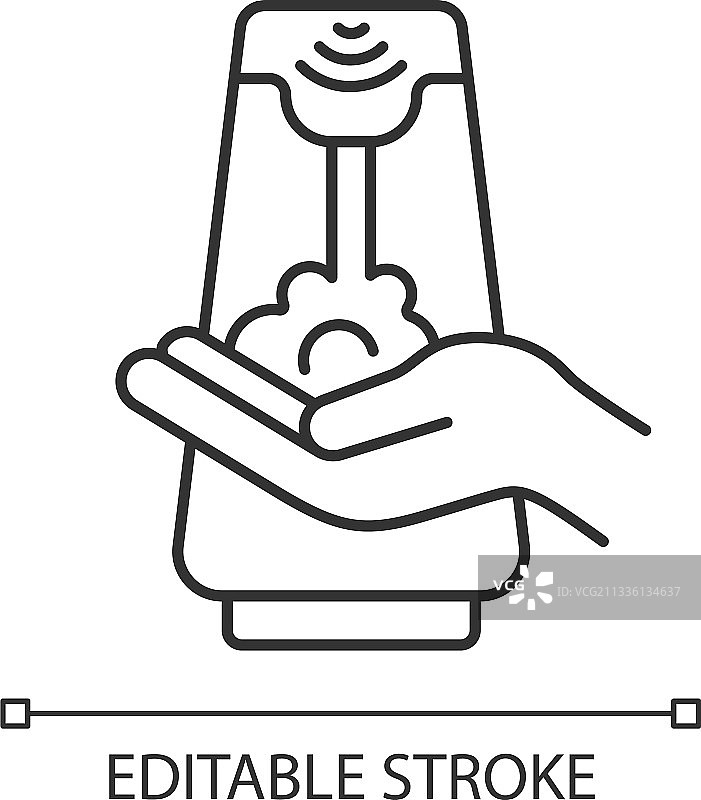 免接触皂液器线性图标图片素材