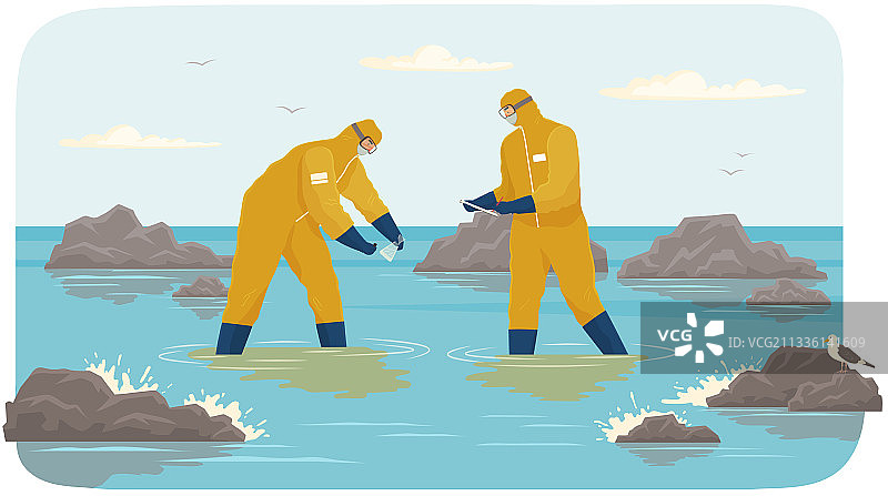 身穿防护服的科学家采集样本图片素材