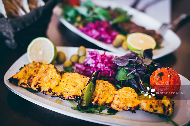 伊朗食物鸡肉烤爸爸（Kabab）图片素材