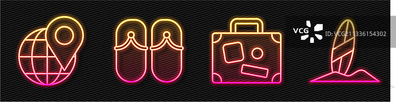 行李箱地球仪位置线条组合图片素材