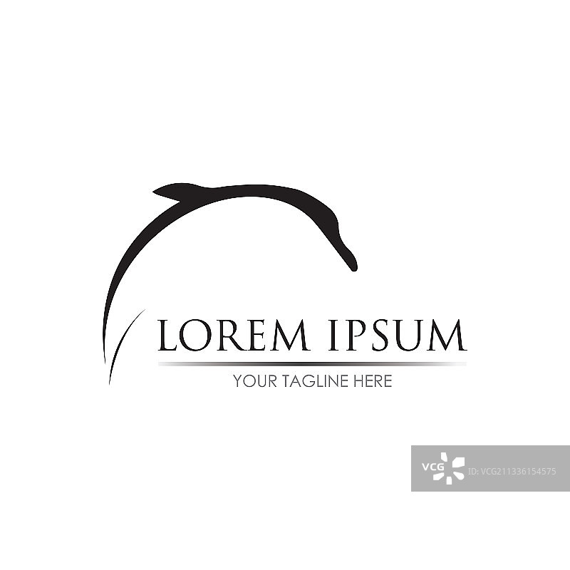 海豚Logo模板：跃起的海豚图片素材