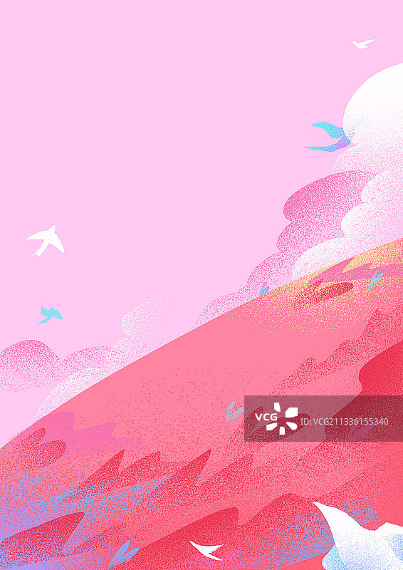 七夕情人节粉红色扁平噪点背景插画图片素材