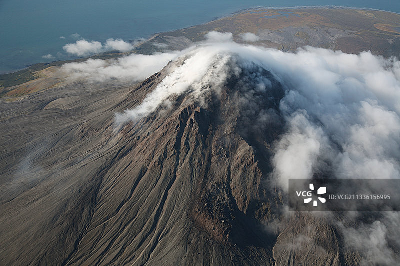 阿拉斯加州圣奥古斯丁火山熔岩穹丘图片素材