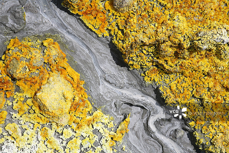 怀特岛火山硫磺沉积物图片素材