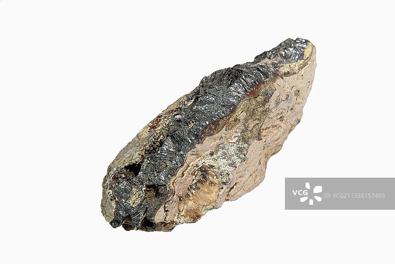 英格兰板岩基质中的脆硫锑铅矿脉图片素材