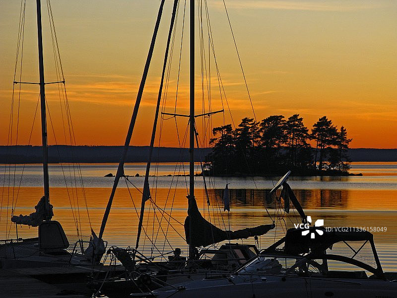 湖上的日落图片素材