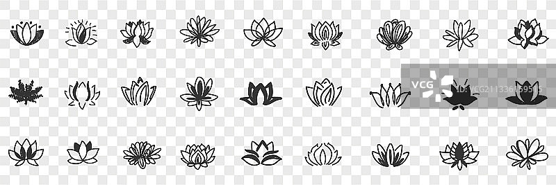 莲花图案涂鸦合集图片素材