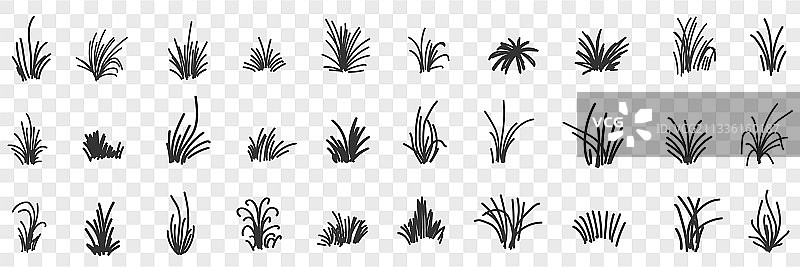 草地自然图案涂鸦素材图片素材