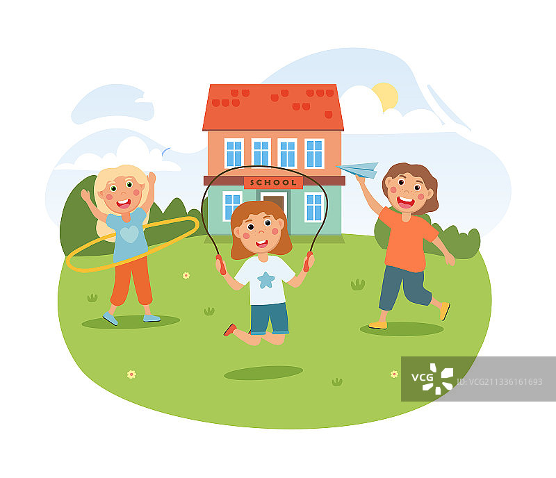 可爱的小孩子们一起玩耍图片素材