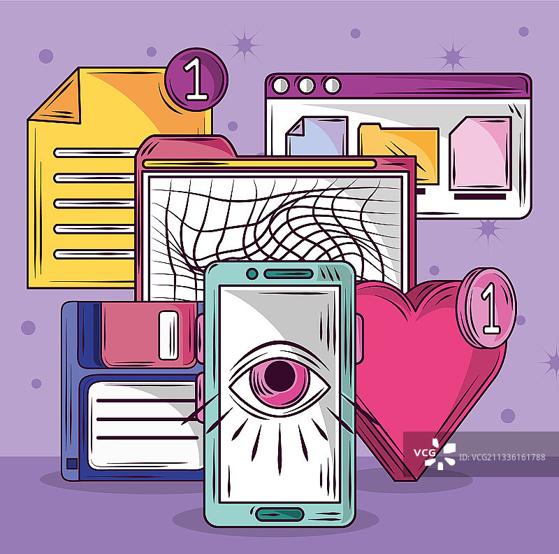 社交媒体合集图片素材