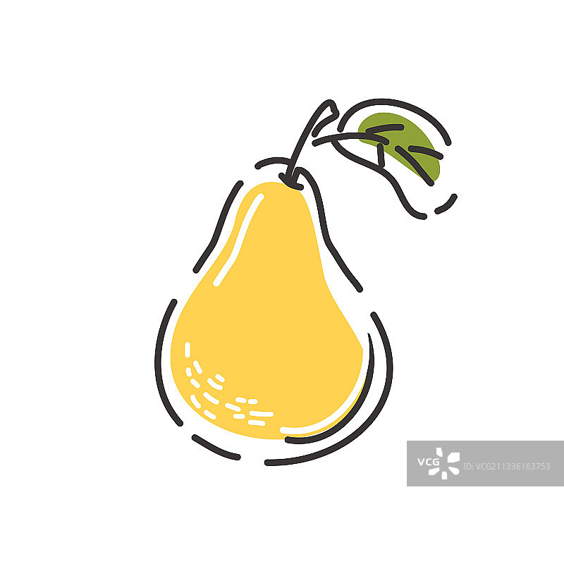 白色背景上的成熟梨抽象图标图片素材