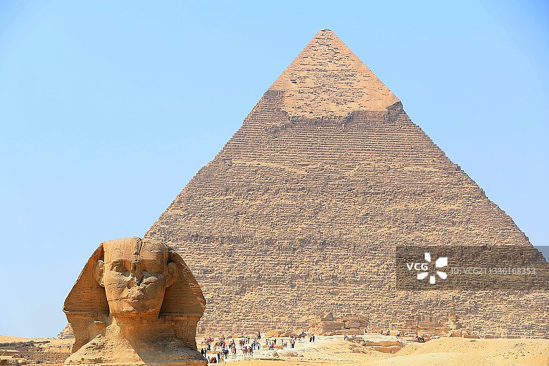 狮身人面像 & 胡夫金字塔图片素材