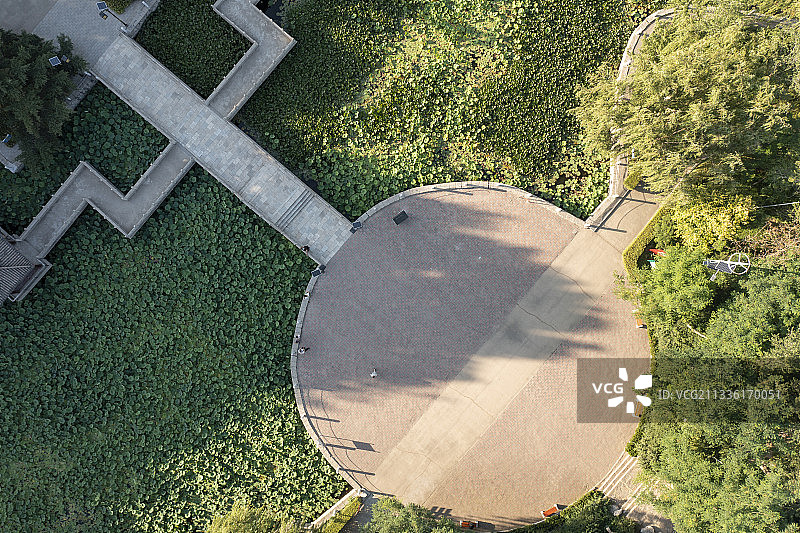 石家庄市，晋州市，魏征公园，航拍画面图片素材