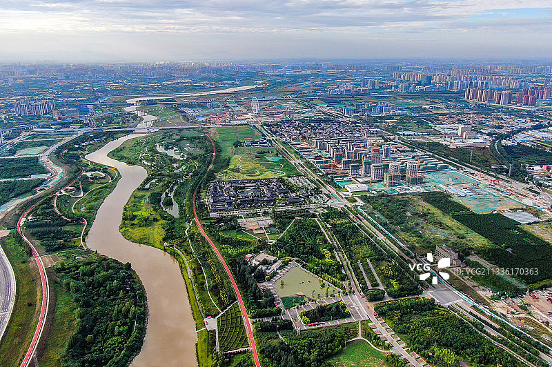 西安沣东沣河生态景区图片素材