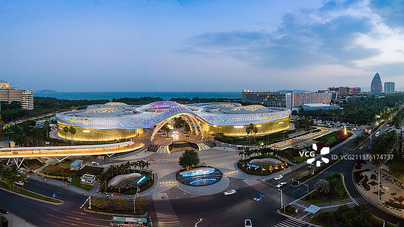 海南三亚国际免税城航拍图片素材