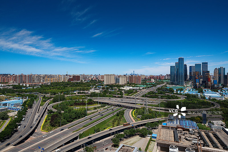 北京市市中心丰台区丽泽立交桥丽泽SOHO城市风光图片素材