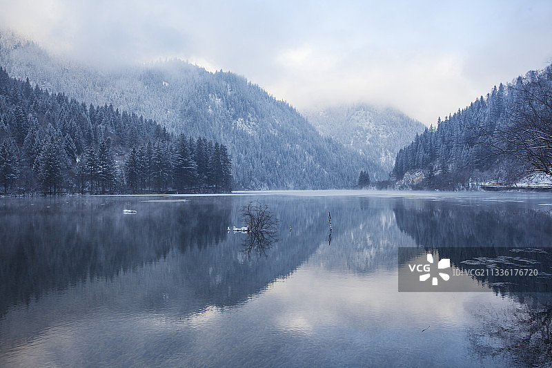 九寨沟雪景图片素材