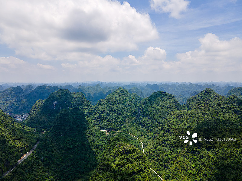 广西南宁上林县大龙湖景区航拍图片素材