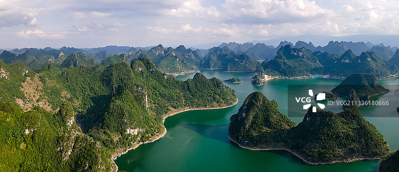 广西南宁上林县大龙湖景区航拍图片素材