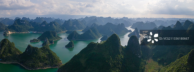 广西南宁上林县大龙湖景区航拍图片素材