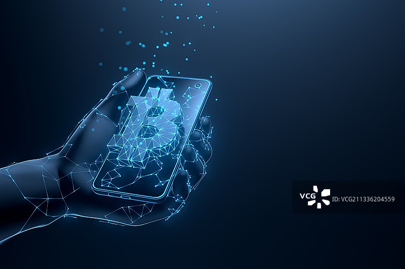 神经丛智能手机比特币V1图片素材
