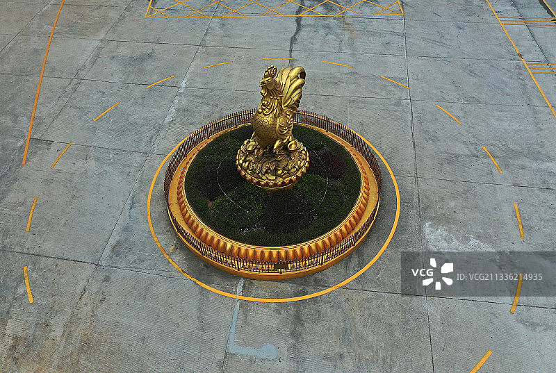 广东省汕尾市海丰县海城镇莲花山森林公园鸡鸣寺航拍图片素材