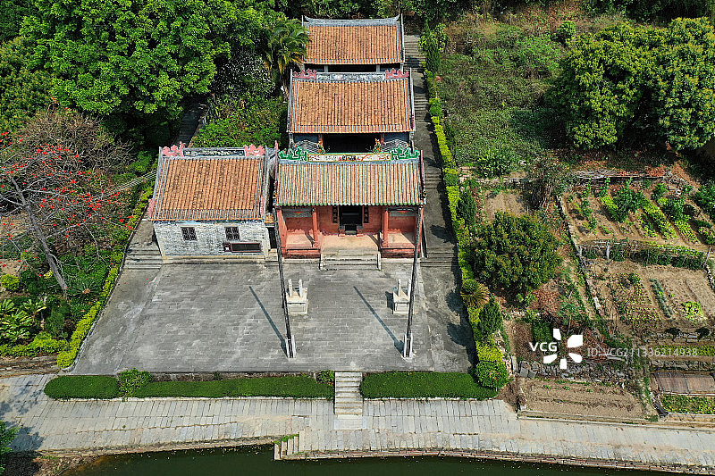 广东省东莞市桥头镇东莞迳联古村落迳联社区航拍图片素材