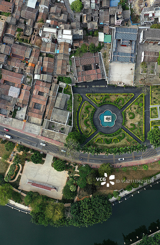 广东省汕尾市海丰县海城镇彭湃烈士故居航拍图片素材